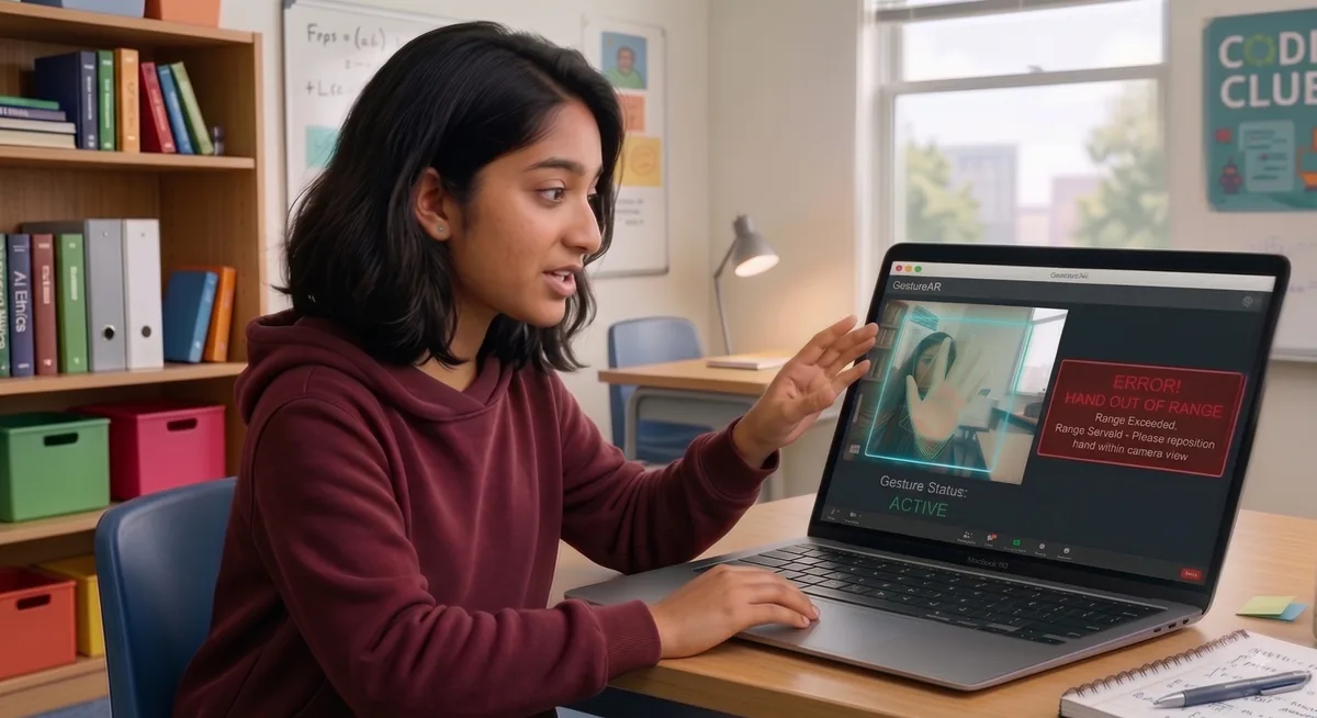 A student building her own app, mid-session